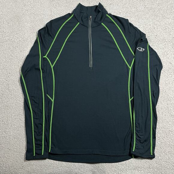 Icebreaker GT Merino 1/4 Zip Pullover Men S 200 Merino Wool L Base Layer Outdoor - Picture 2 of 16